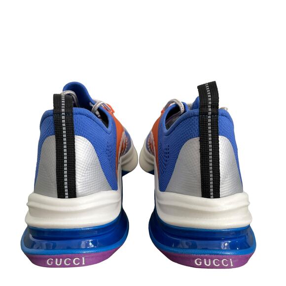 GUCCI Men's Run Sneaker Low Top Blue White Orange 680893 Size 11 US 11.5 NEW - Picture 7 of 13